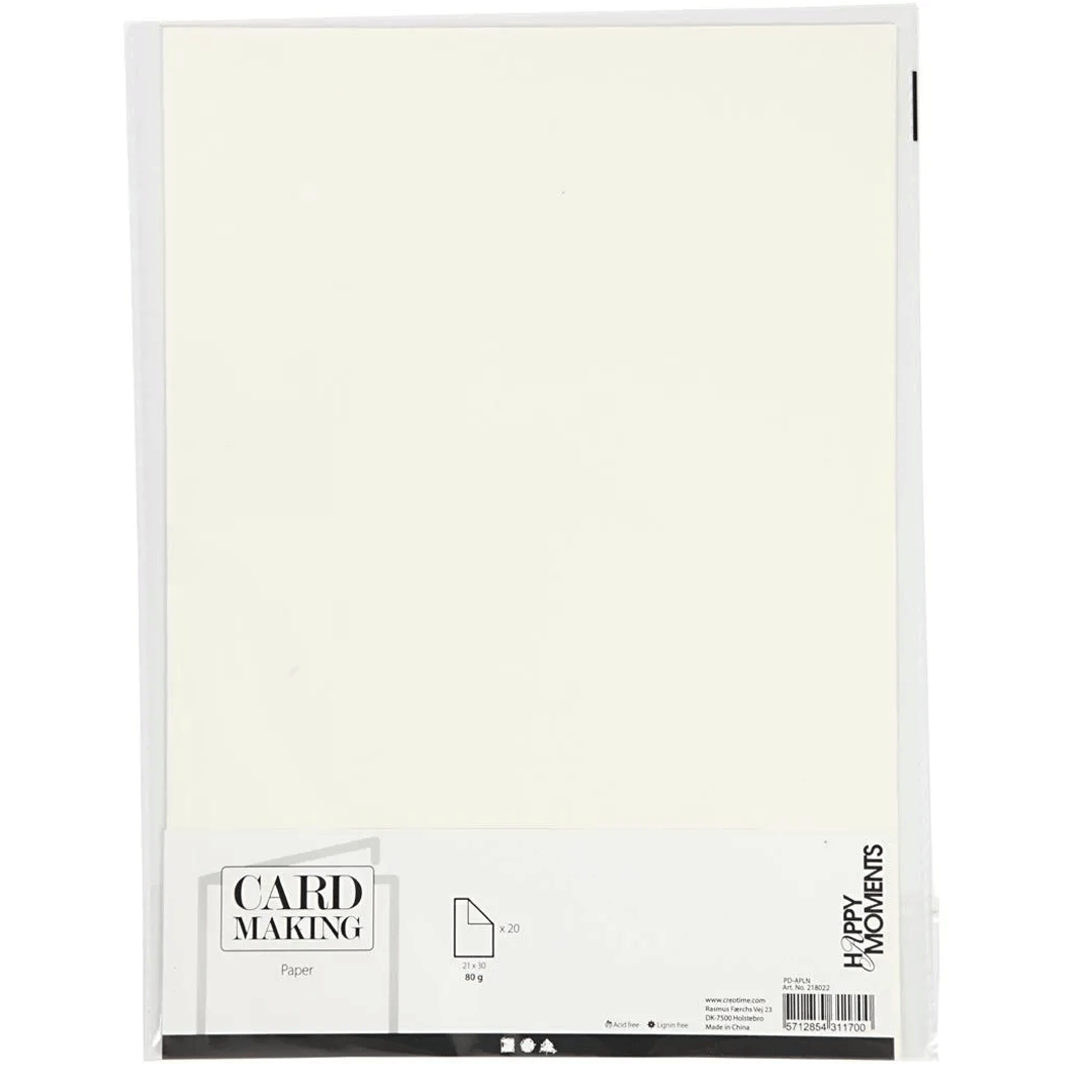 creativ company knutselpapier A4  80 gr - off-white - 20 vellen | 218022 | 1
