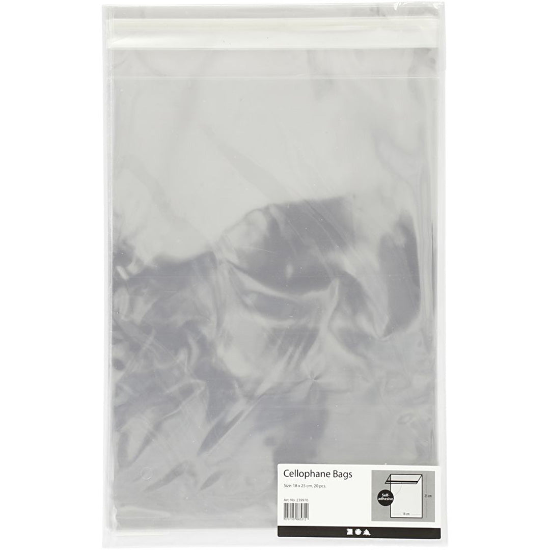 creativ company sachets en cellophane transparents - 25,5 cm - 20 pcs