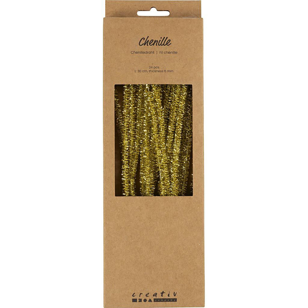 creativ company chenilledraad - goud glitter - 24st | 51630 | 1