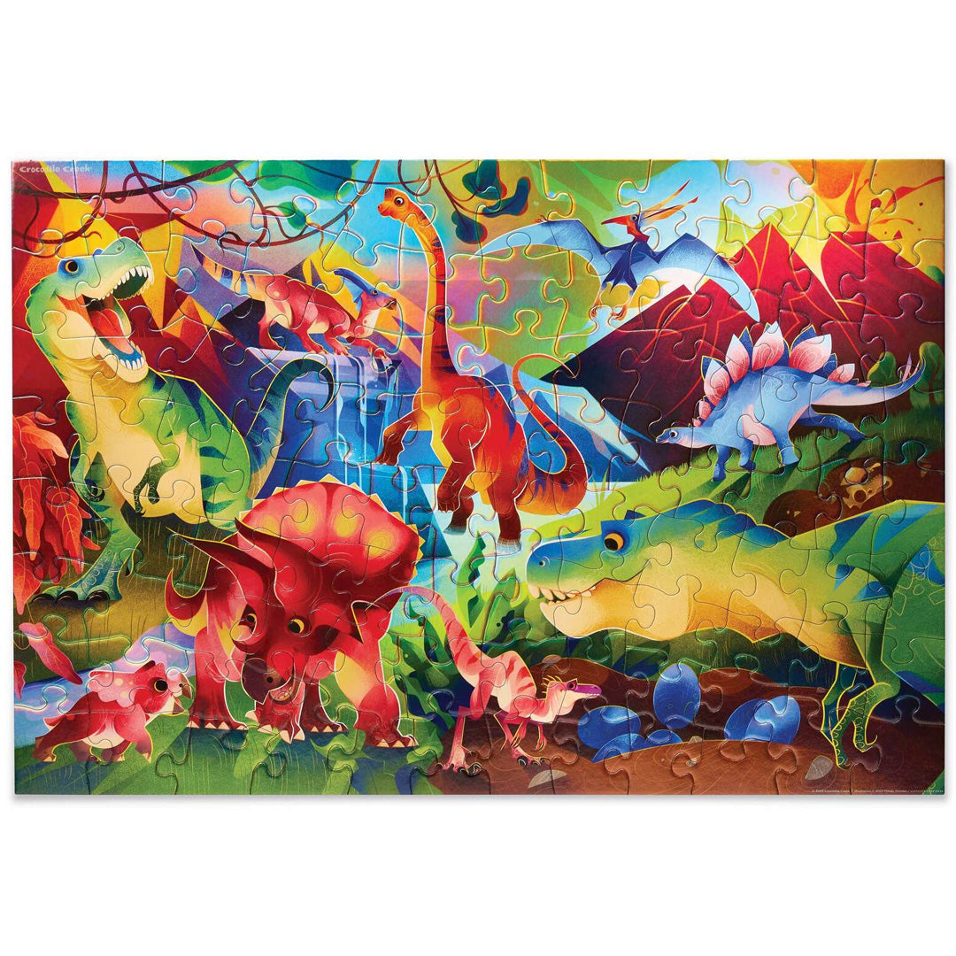 crocodile creek holografische puzzel dinosaurussen - 100st | CC79103 | 1