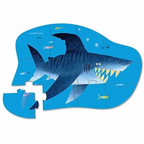 crocodile creek mini puzzel haai - 12st | CC41182 | 1