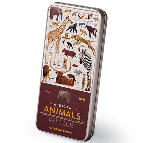 crocodile creek puzzel in blik afrikaanse dieren - 150st | CC43102 | 0