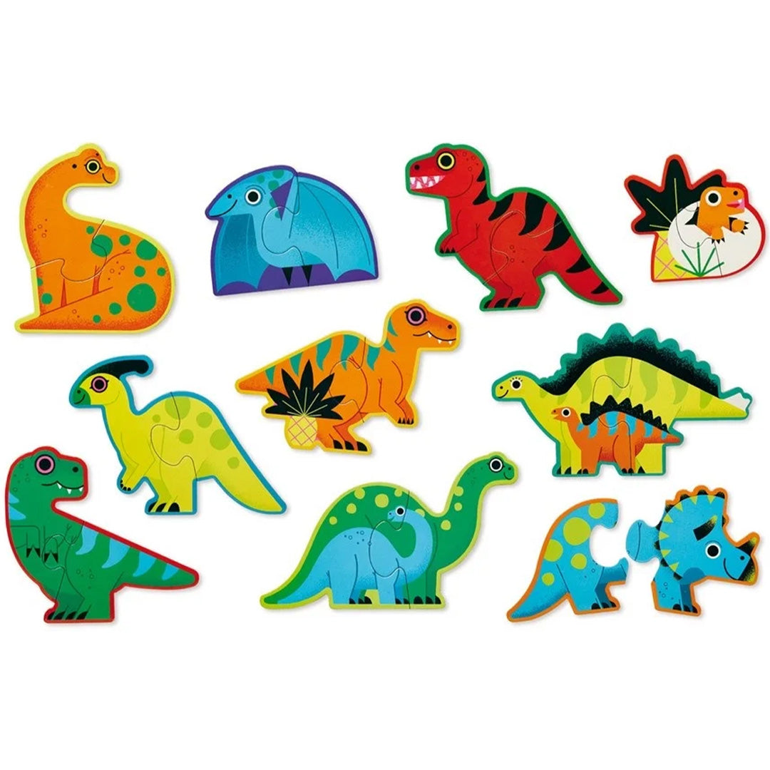 crocodile creek puzzels dinosaurussen - 10x2st  | CC29522 | 1