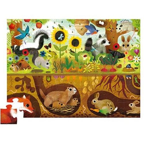 crocodile creek vloerpuzzel boven en beneden - bos - 48st | CC76002 | 1