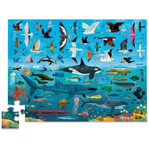 crocodile creek vloerpuzzel boven en beneden - zee en lucht - 48st | CC76005 | 1
