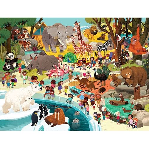 crocodile creek vloerpuzzel dag in de dierentuin - 48st | CC40634 | 1