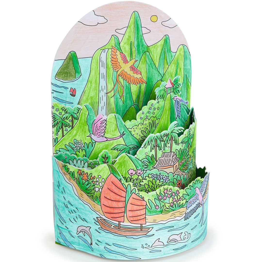 djeco 3D kleurplaat - on top of my island | DJ08744 | 1