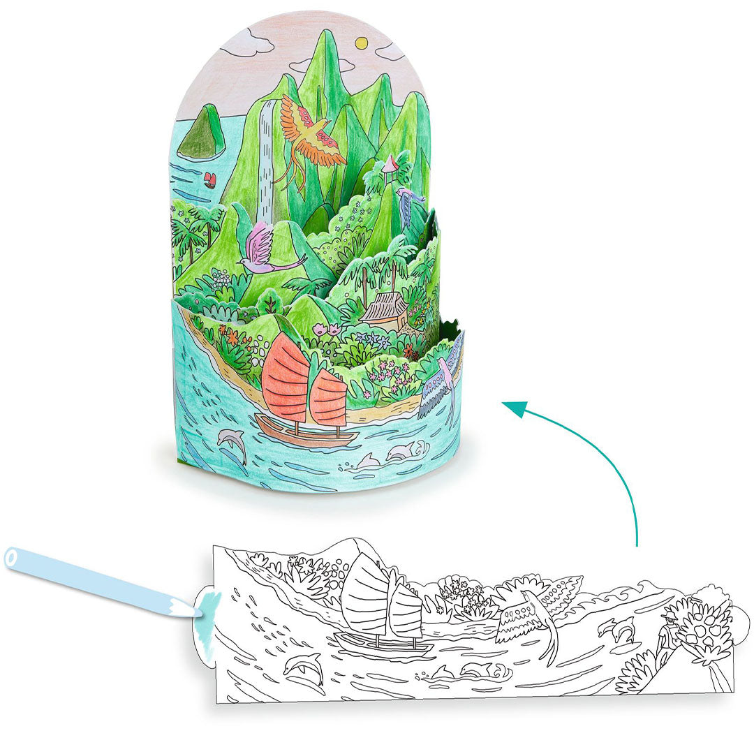 djeco 3D kleurplaat - on top of my island | DJ08744 | 3