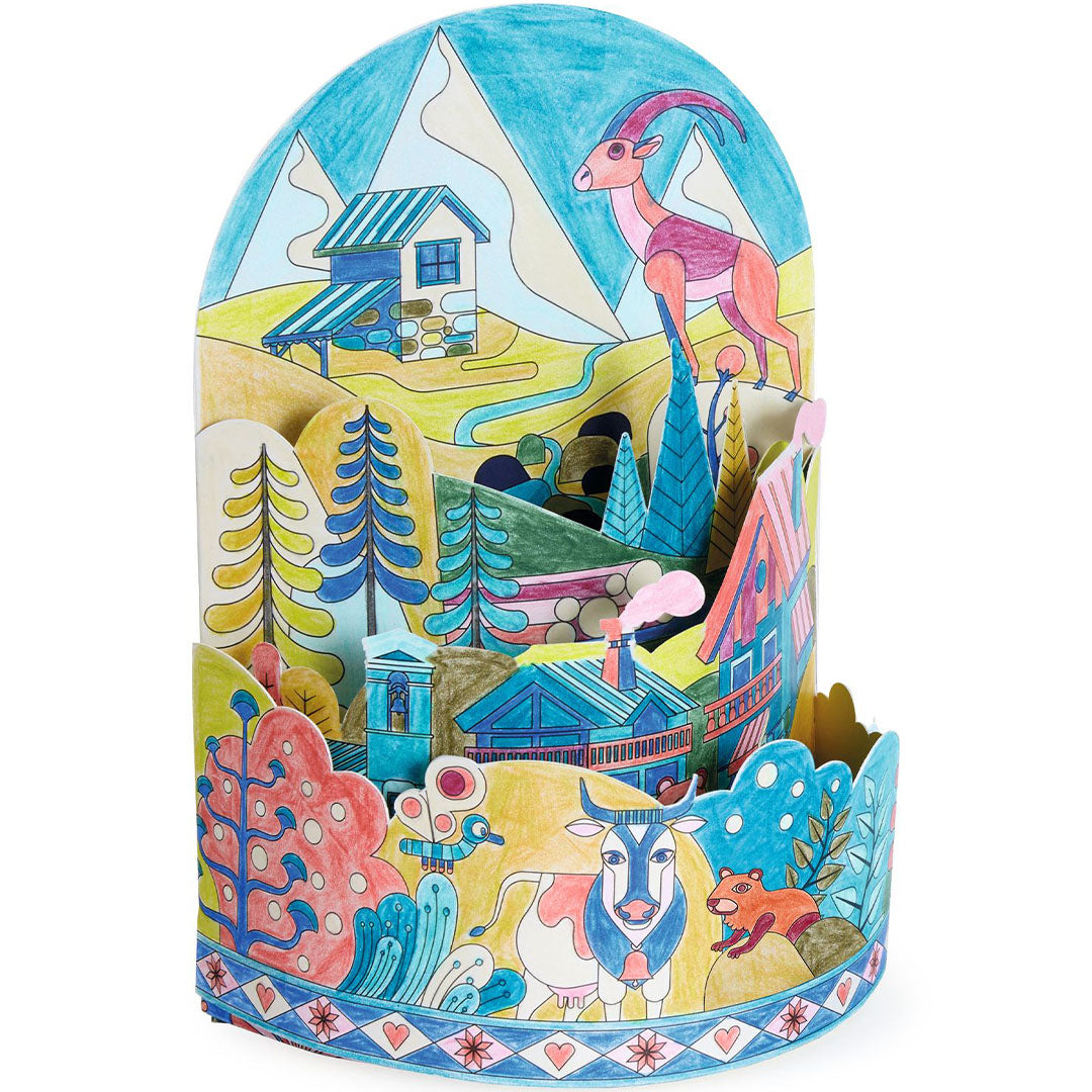 djeco 3D kleurplaat - on top of the world | DJ08743 | 1