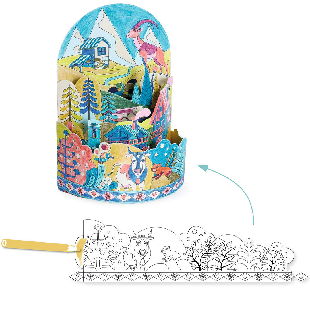 djeco 3D kleurplaat - on top of the world | DJ08743 | 2