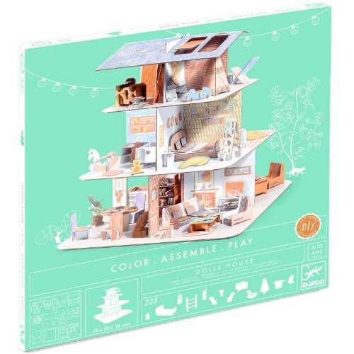 djeco 3D kleurplaat poppenhuis | DJ08005 | 1