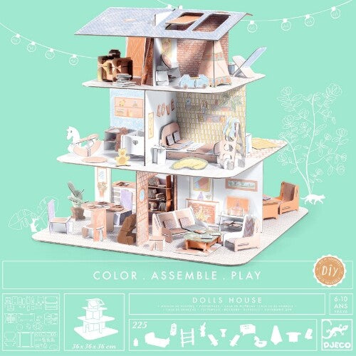 djeco 3D kleurplaat poppenhuis | DJ08005 | 2