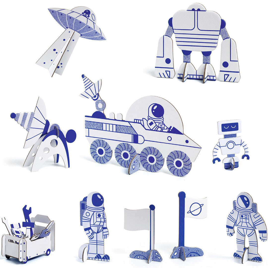 djeco 3D kleurplaat raket | DJ08009 | 2