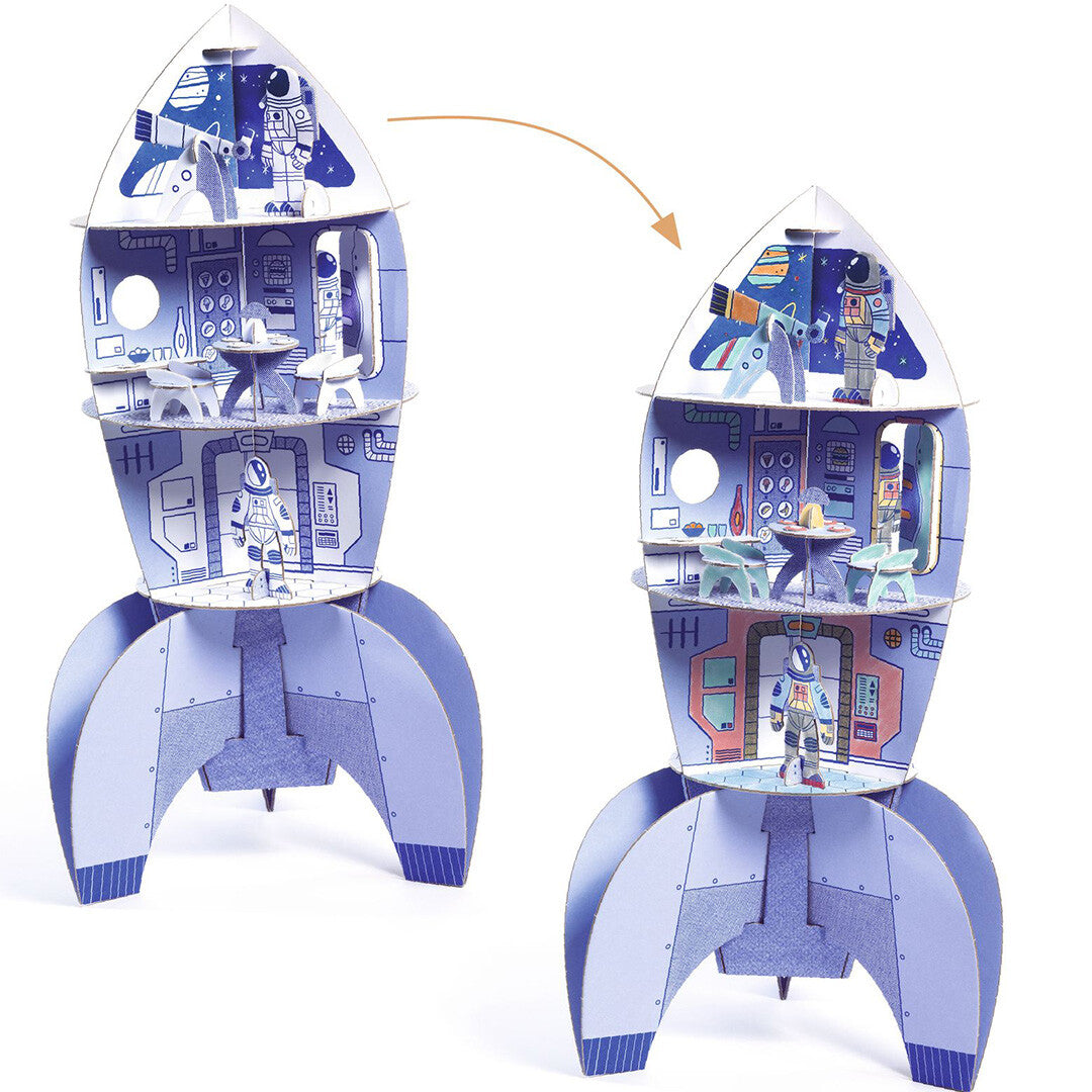 djeco 3D kleurplaat raket | DJ08009 | 4