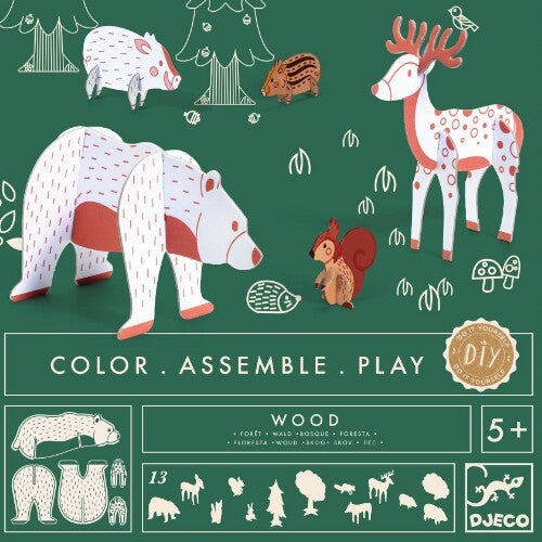 djeco 3D kleurplaat speelfiguren - bos | DJ08001 | 0