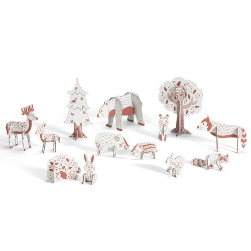 djeco 3D kleurplaat speelfiguren - bos | DJ08001 | 5