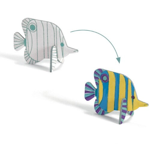 djeco 3D  kleurplaat speelfiguren - oceaan | DJ08002 | 3