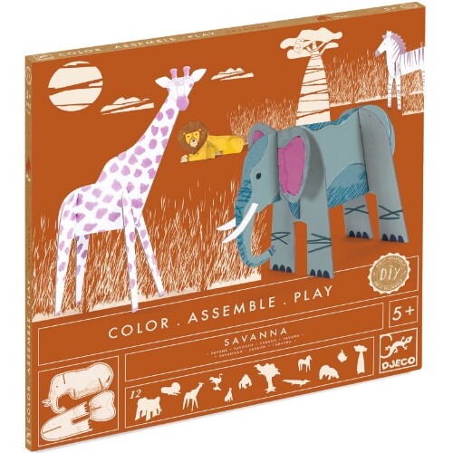 djeco 3D  kleurplaat speelfiguren - savanne | DJ08003 | 1