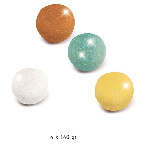 djeco 4 potjes boetseerklei - glitters  | DJ09029 | 1