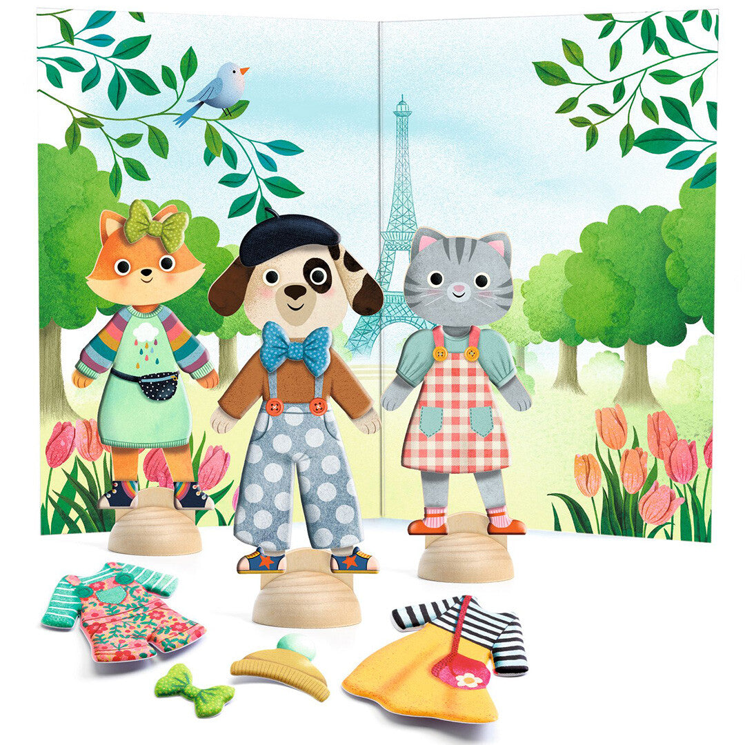 djeco aankleedpoppen bonjour paris | DJ09849 | 1