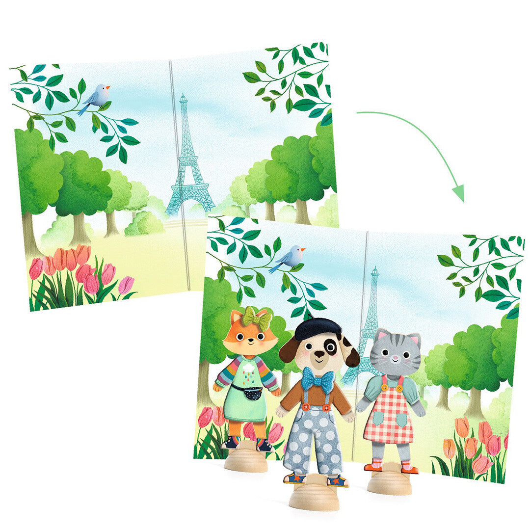 djeco aankleedpoppen bonjour paris | DJ09849 | 2