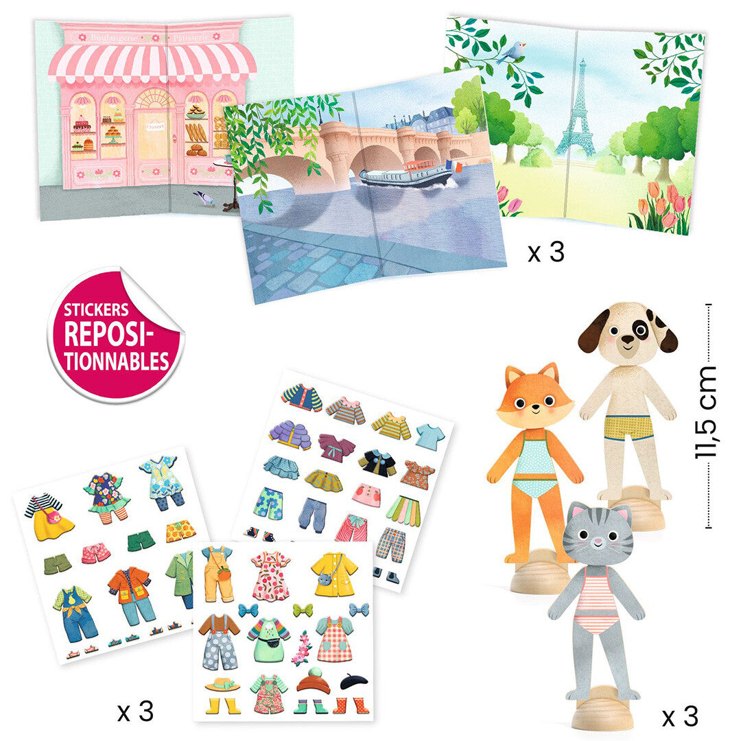 djeco aankleedpoppen bonjour paris | DJ09849 | 3