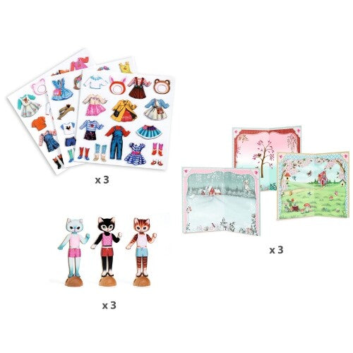 djeco aankleedpoppen poezen | DJ09859 | 1