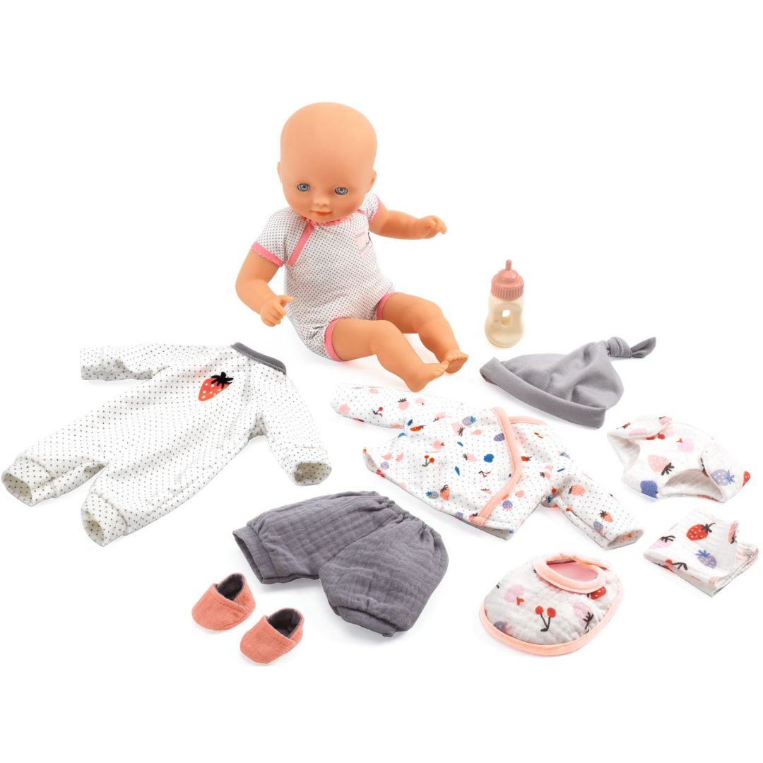 djeco babypop pomea kofferset - vanille - 32 cm | DJ07866 | 2