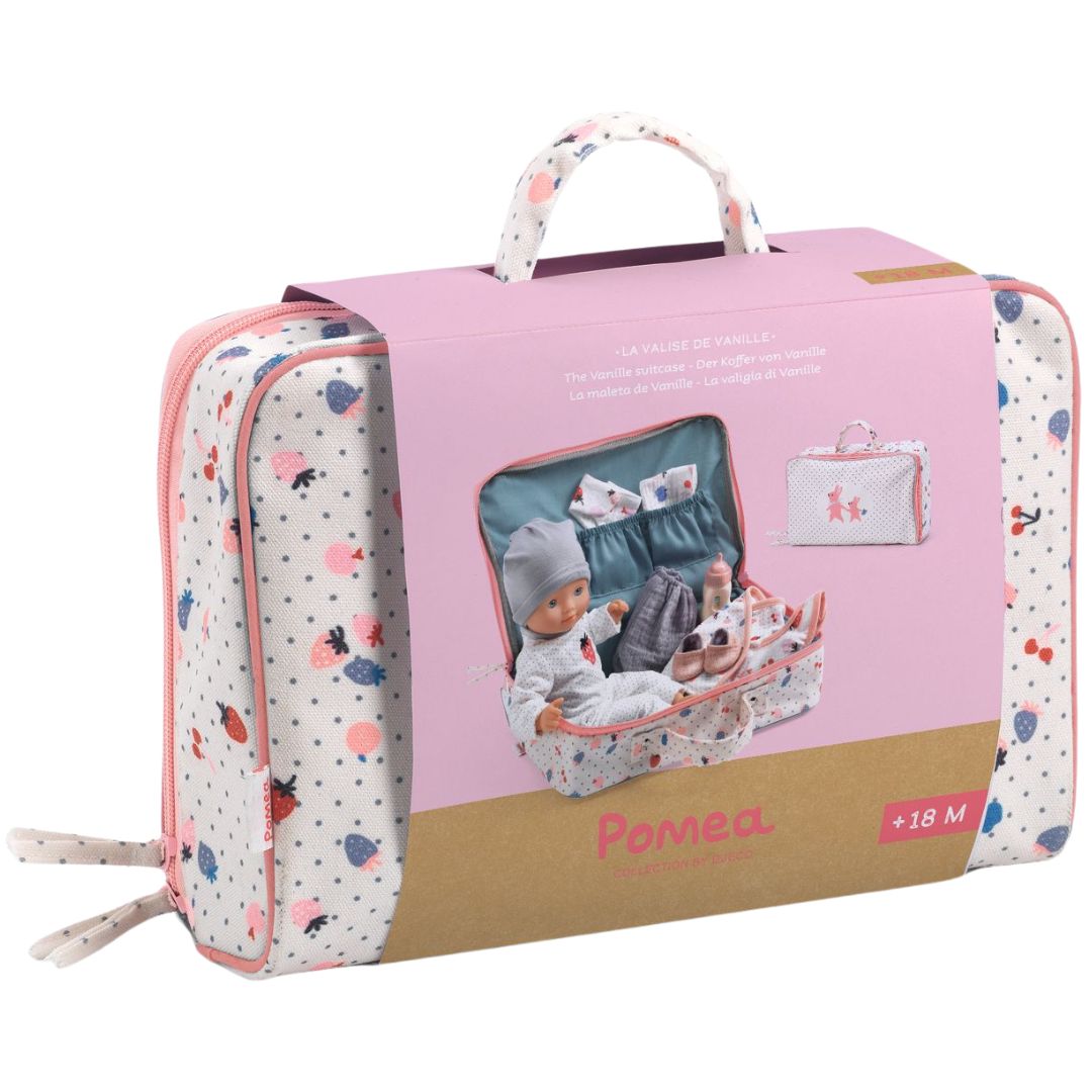 djeco babypop pomea kofferset - vanille - 32 cm | DJ07866 | 3