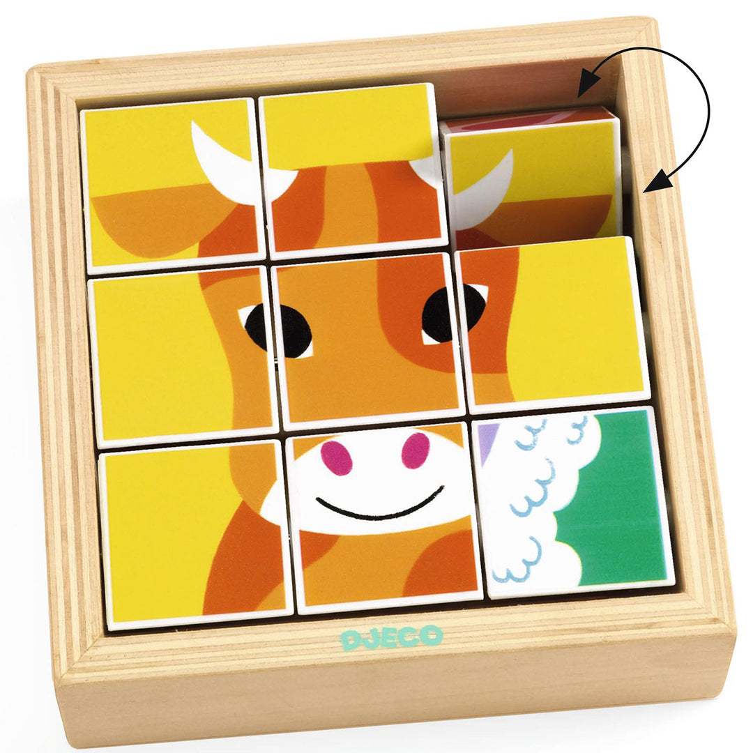 djeco bloc puzzle animoroll - 9pcs