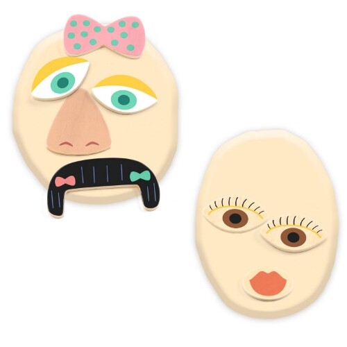 djeco boetseerklei met houten illustraties - myplastipeople - gezichten - 12st | DJ09031 | 2