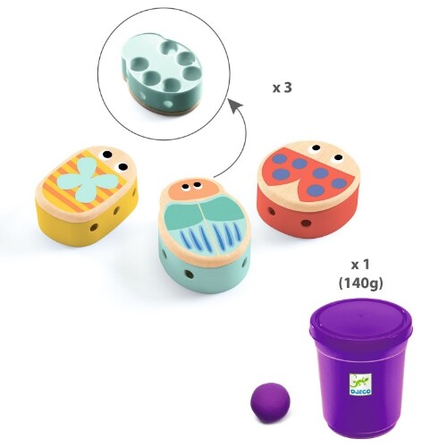 djeco boetseerklei met insecten - myplastibugs - 3st | DJ09033 | 2