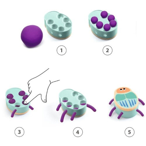 djeco boetseerklei met insecten - myplastibugs - 3st | DJ09033 | 3