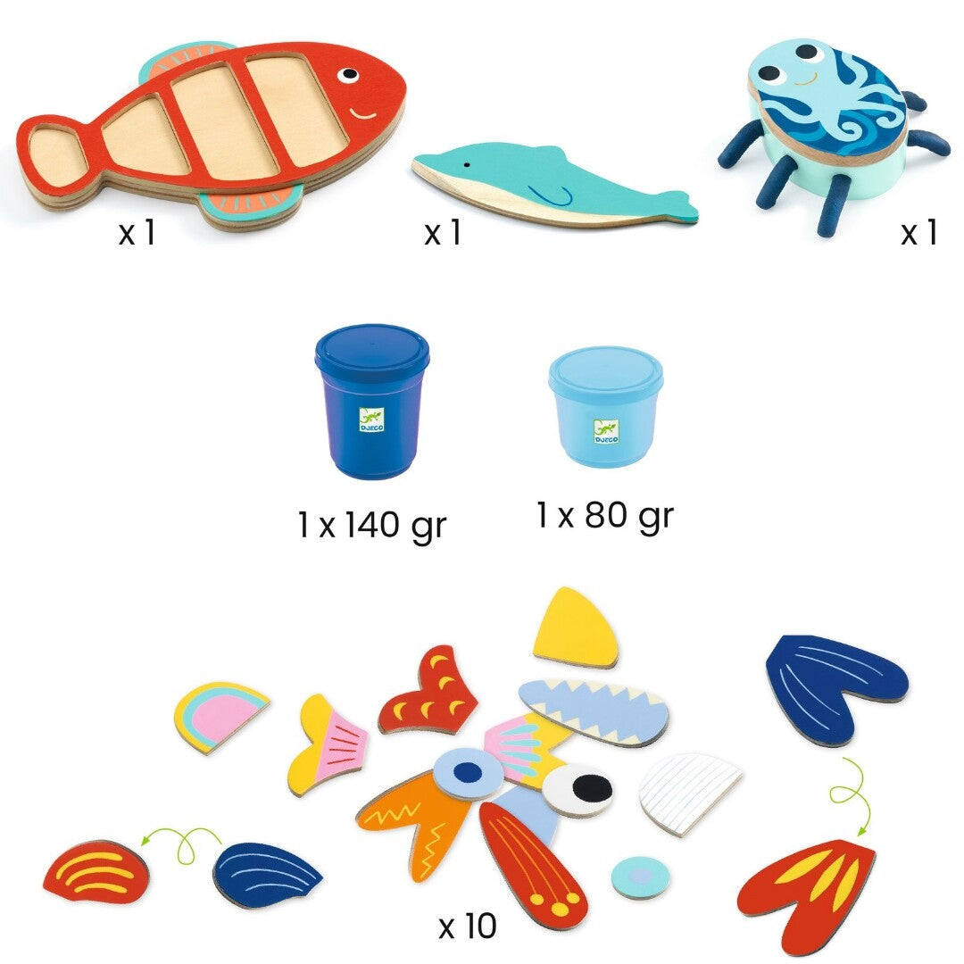 djeco boetseerklei met zeedieren - myseacreatures  | DJ09036 | 1