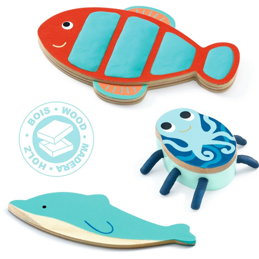 djeco boetseerklei met zeedieren - myseacreatures  | DJ09036 | 3