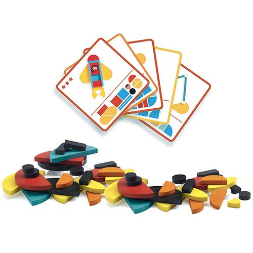 djeco bouwset ze geo vroum blocks | DJ06436 | 1