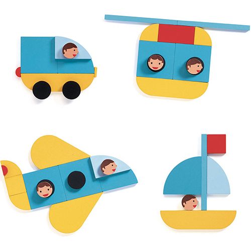 djeco bouwset ze geo vroum blocks | DJ06436 | 2