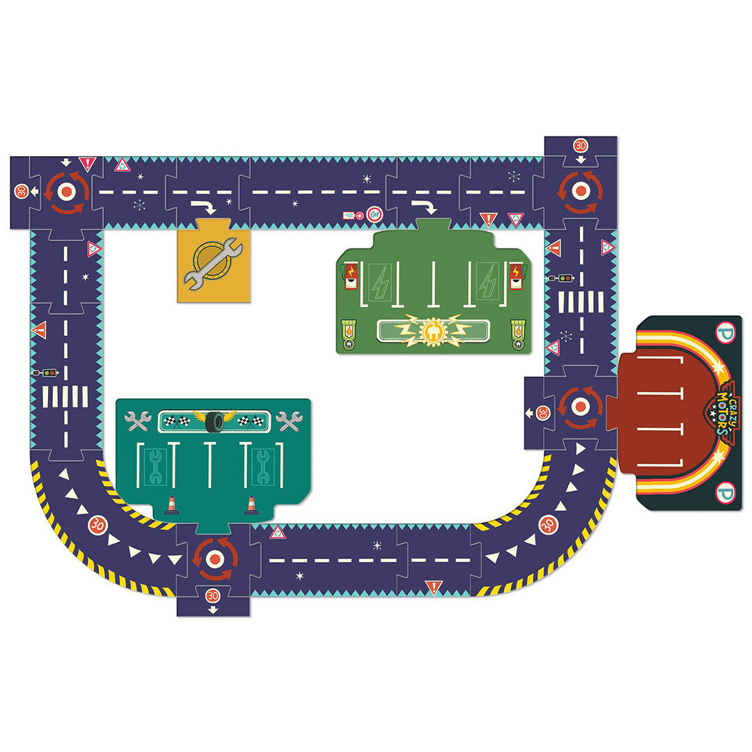 djeco crazy motors autoweg puzzel - 24st | DJ05497 | 0