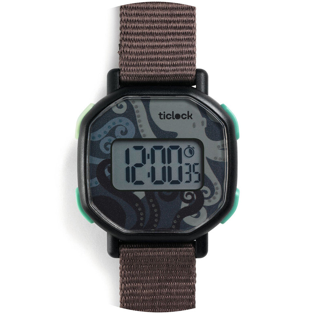 djeco digitaal kinderhorloge black octopus | DD00454 | 0