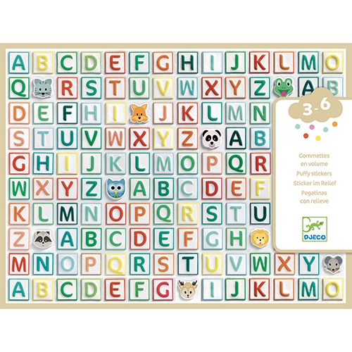 djeco dikke stickers alfabet - 300st | DJ09078 | 0