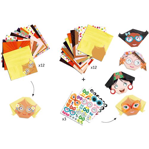 djeco eenvoudige origami - grappige gezichten | DJ08757 | 1