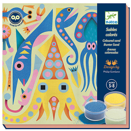 djeco gekleurd zand glow in the dark - zeedieren | DJ08679 | 0