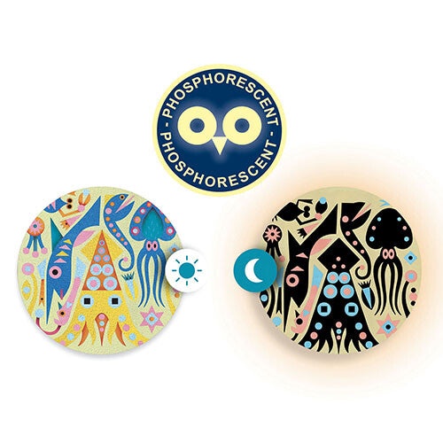 djeco gekleurd zand glow in the dark - zeedieren | DJ08679 | 2