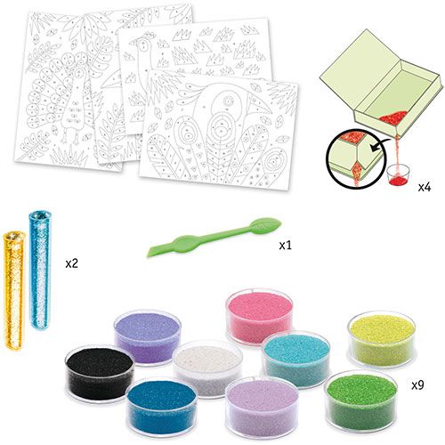 djeco gekleurd zand - oogverblindende vogels | DJ08663 | 4