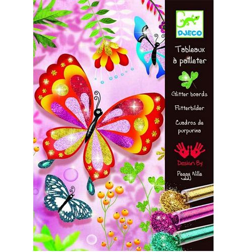 djeco glitterschilderijen vlinders en kleine beestjes | DJ09503 | 0