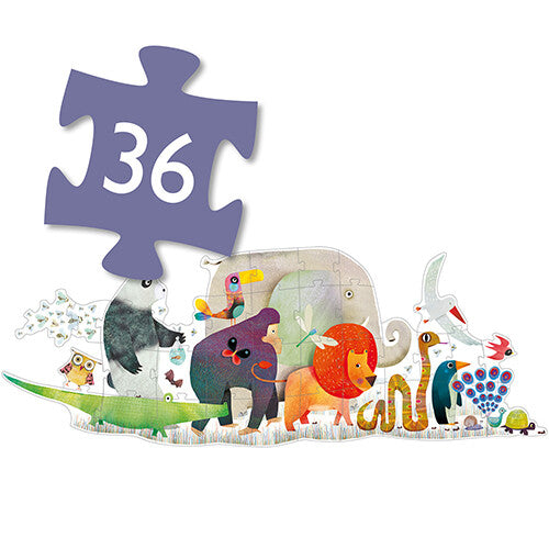 djeco grote puzzel dierenparade (36st) | DJ07171 | 2