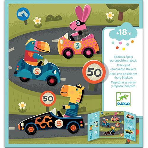 djeco herbruikbare stickers auto - 14st | DJ09073 | 0