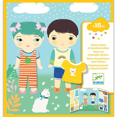 djeco herbruikbare stickers kleding - 14st | DJ09070 | 0