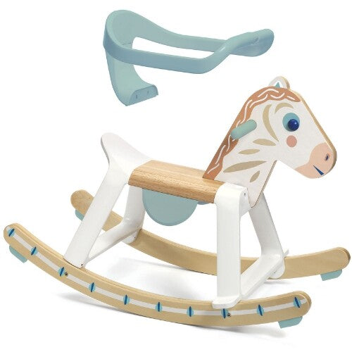 djeco hobbelpaard met rugsteun pastel | DJ06132 | 0
