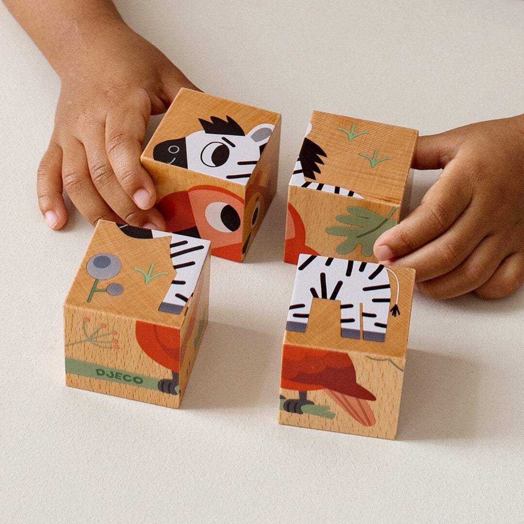 djeco houten blokpuzzel wild & co | DJ01904 | 2